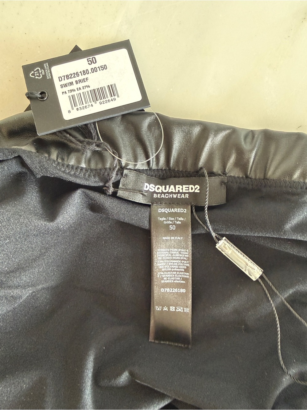 Black DSQUARED2 Bikini Bottoms with Waist Strap - Picture 4 of 5